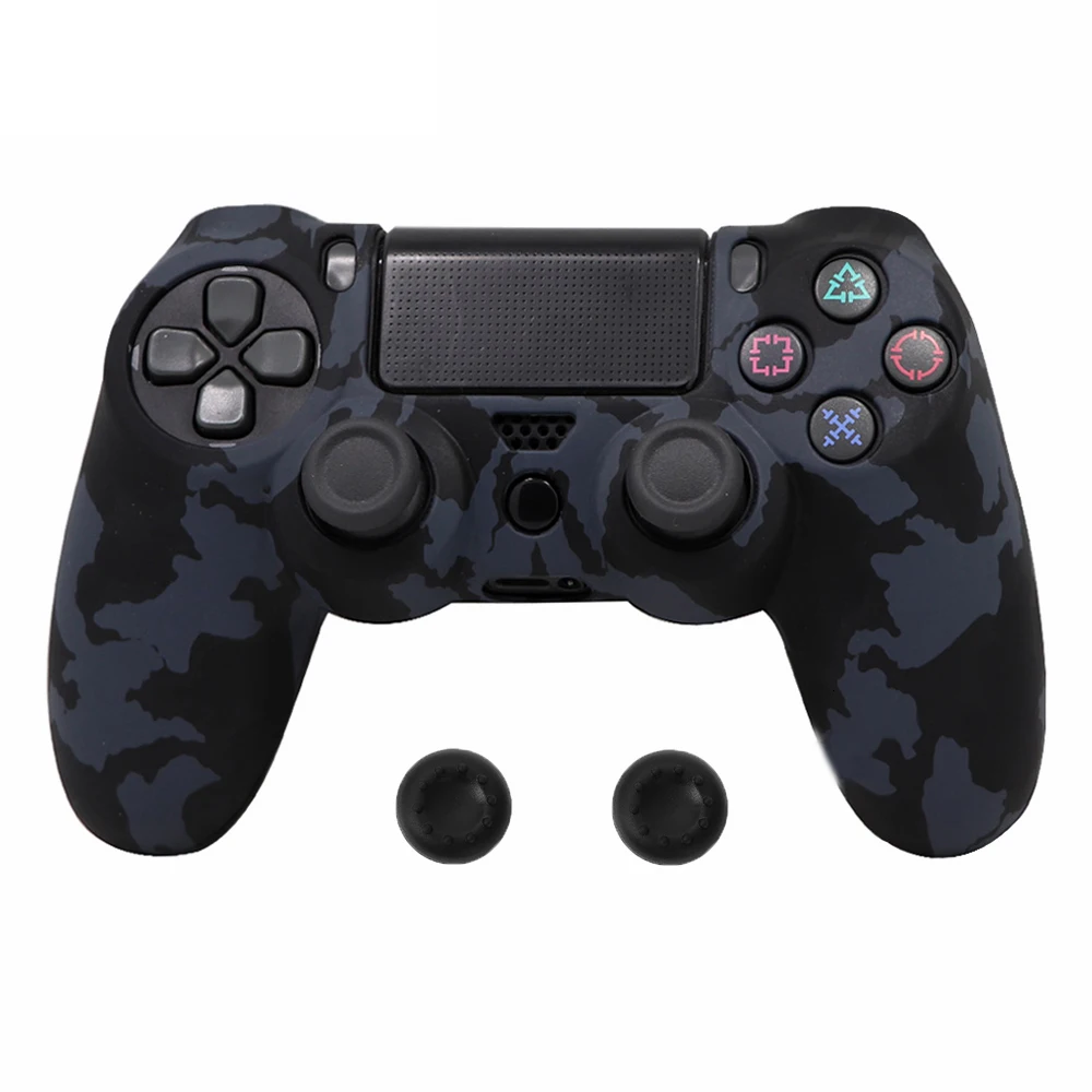 ZOMTOP для sony Dualshock 4 PS4 DS4 Slim Pro контроллер силиконовый камуфляжный чехол защитная кожа+ ручка для большого пальца колпачки для Play Station 4