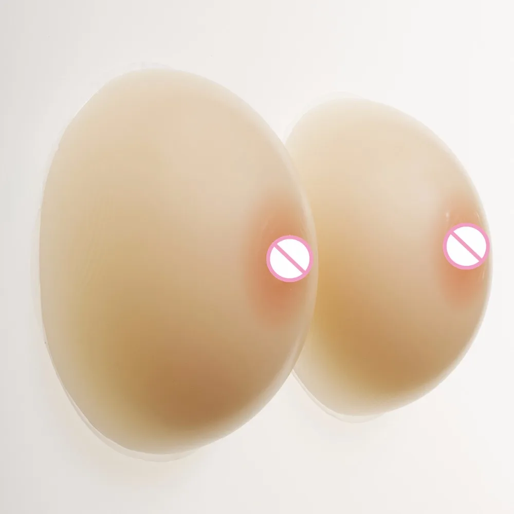 1000g/pair Natural Round Boobs Shemale Drag Queen Transgender Crossdresser  Silicone Breast Forms Bust Enhancer 36D/38C