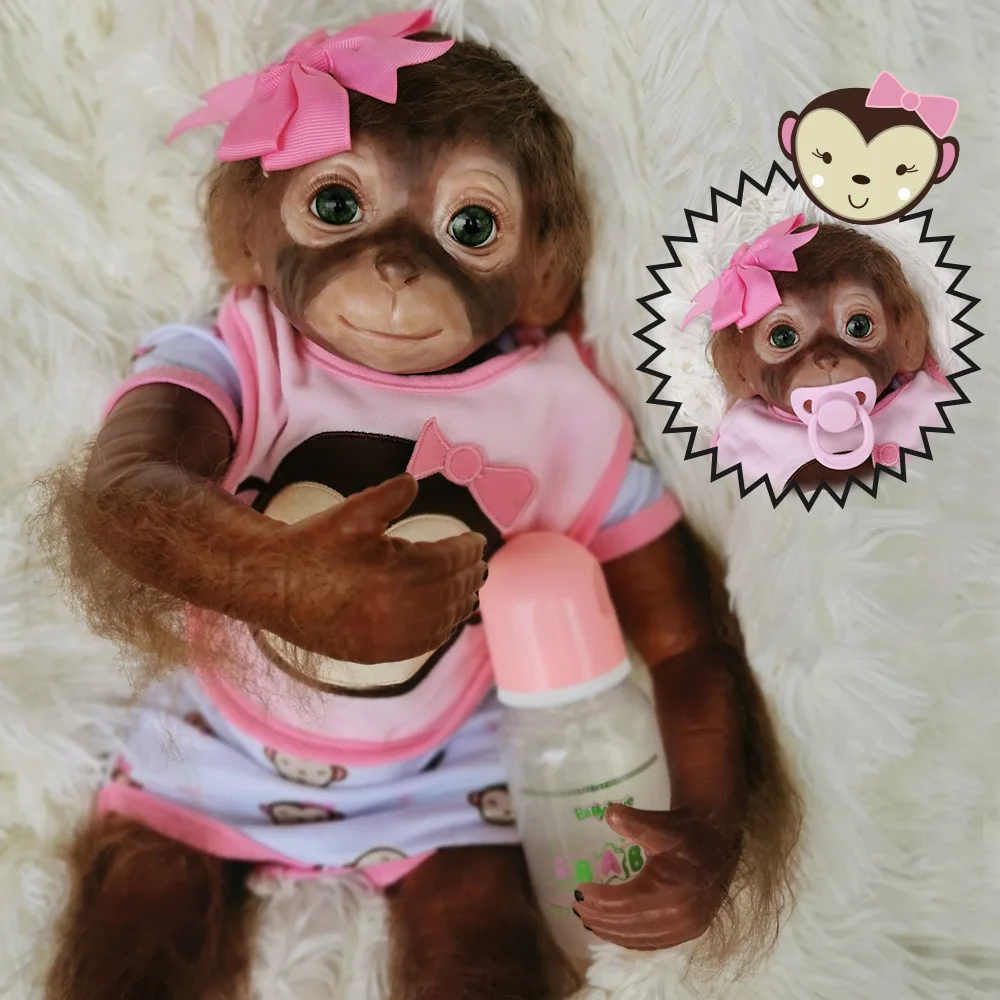 OtardDolls Новое поступление 50 см ручная работа детальная краска Reborn Baby Monkey Новорожденный ребенок коллекционное искусство Высокое качество хороший подарок