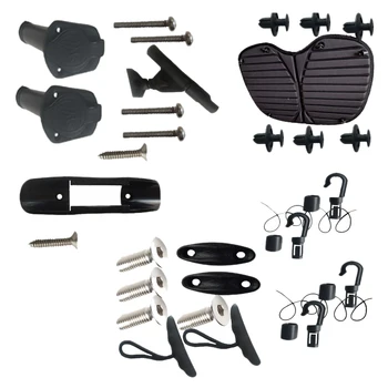 

Black Surfboard Canoe Anchor Trolley Deck Plate Kit Deck Hatch for Kayaking Boat Fishing Rigging Accessories