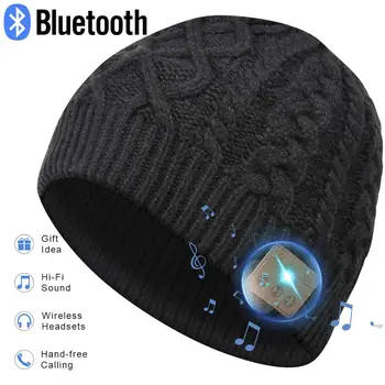 

Winter Sport Smart Wireless Bluetooth Headset Knit Hat Cap Headphone Bluetooth Fashion Music Player Hat Earphone Christmas gift