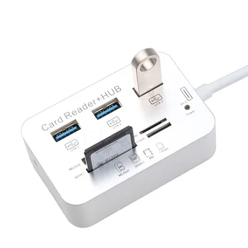 

3 Port USB Multi-In-1 Hub MS SD M2 TF Memory Card Reader Aluminum Adapter JHP-Best