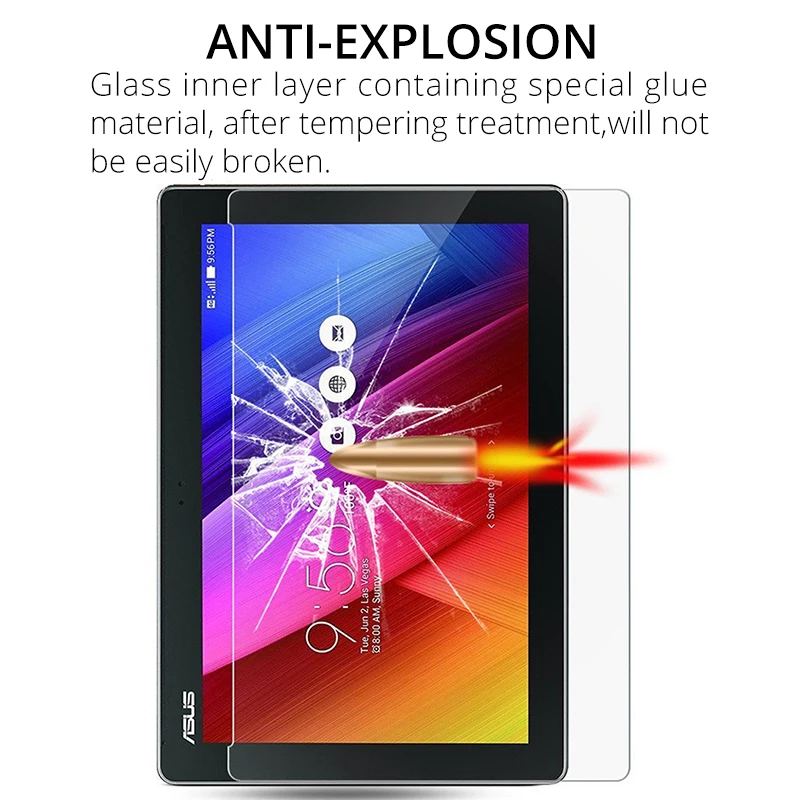 Premium Tempered Glass for Asus ZenPad 10 Z300 Z300C Z300CL Z300CG Z300M Z301 Z301ML Z301MFL 10.1" Tablet Screen Protector 3