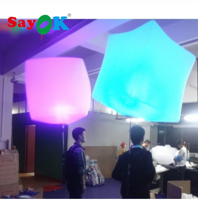 Colorful Cube Led Lighting Advertisement Inflatable Backpack Balloon for Wedding or Party Colorful Cube Led Lighting Advertisement Inflatable Backpack Balloon for Wedding or Party