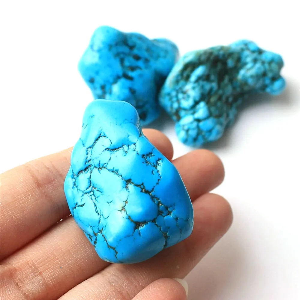 Большой синий Howlite бирюза тонущий камень полированный исцеление драгоценный