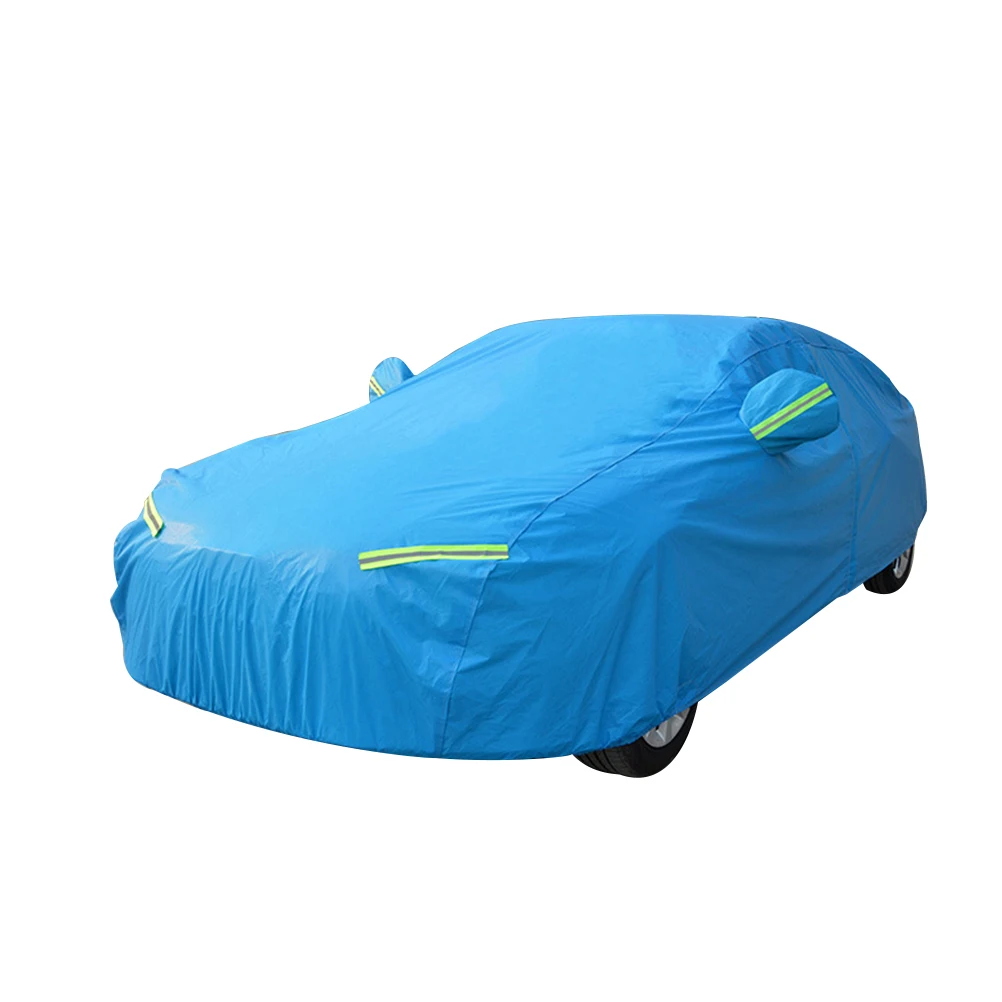 

Car Aluminium Film Cover Summer Sunscreen Dustproof Outdoor Protection Cover Size 3XL (Blue)