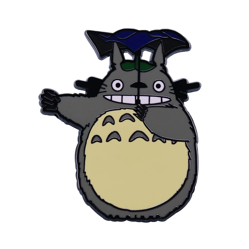 Totoro под зонтиком булавка наслаждайтесь дождливым днем очаровательный студийный