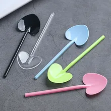 100pcs/set Disposable Colorful Dessert Yogurt Pudding Spoons Food Grade Plastic Tableware Shops Birthday Party Supplies
