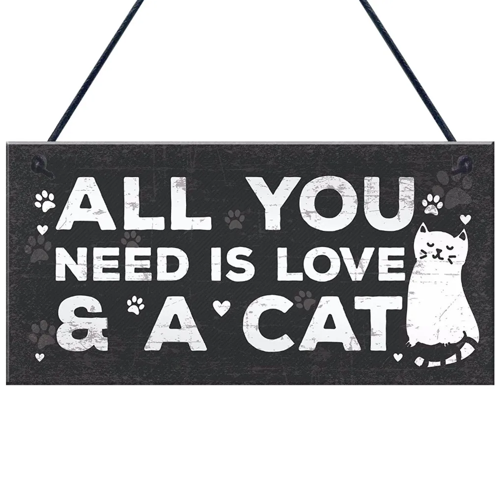 Деревянная подвесная доска в виде кошки для влюбленных прекрасные знаки дружбы с