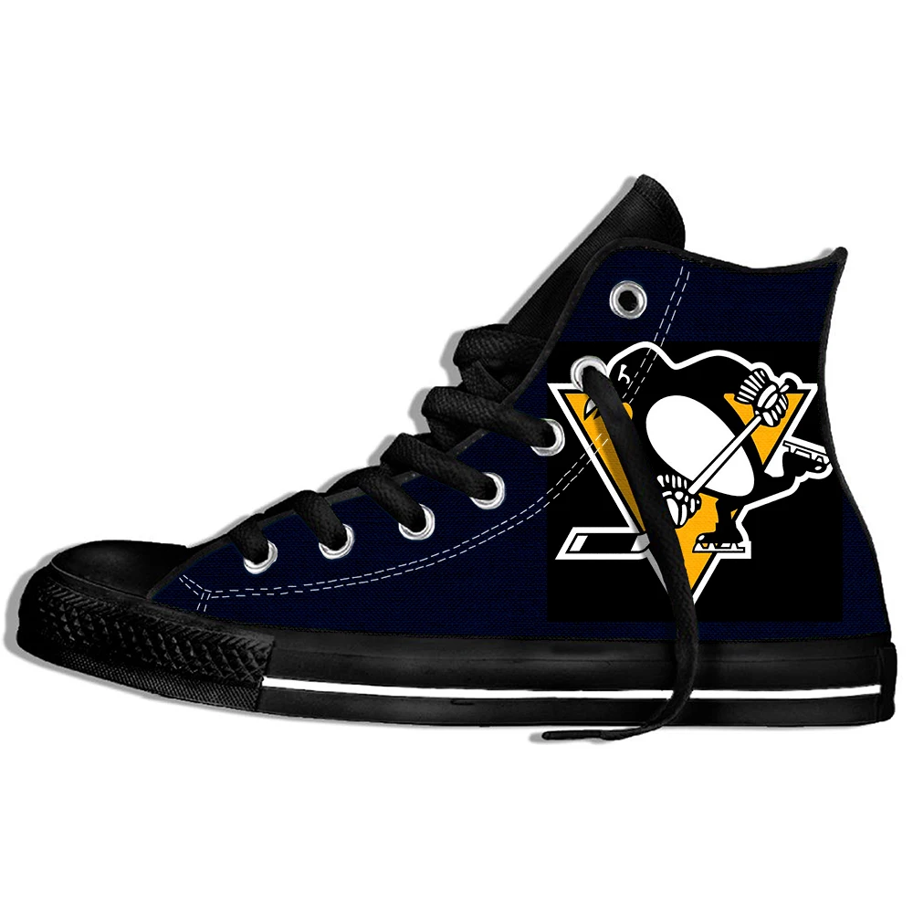 Penguins 5 Модные кроссовки пингвинов на шнуровке унисекс Питтсбург обувь для женщин Мужская обувь высокие кроссовки - Цвет: Penguins 5