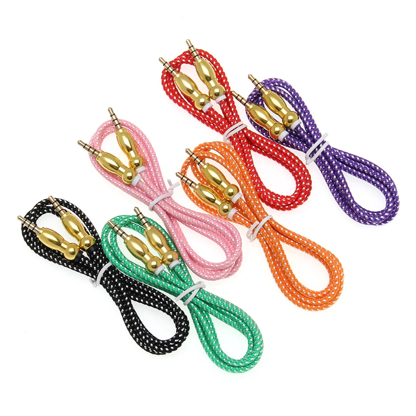 Jack 3 5 Gold Plated Plug Audio Cable 3 5mm Aux Cord Speaker Line Wire For iPhone 11 Samsung Galaxy S8 S9 Car Headphone