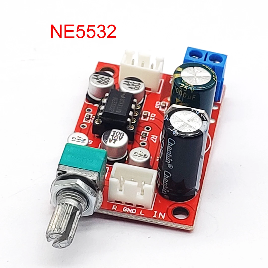 NE5532/AD828 Op Amp Preamplifier Board Single Power Supply With Volume