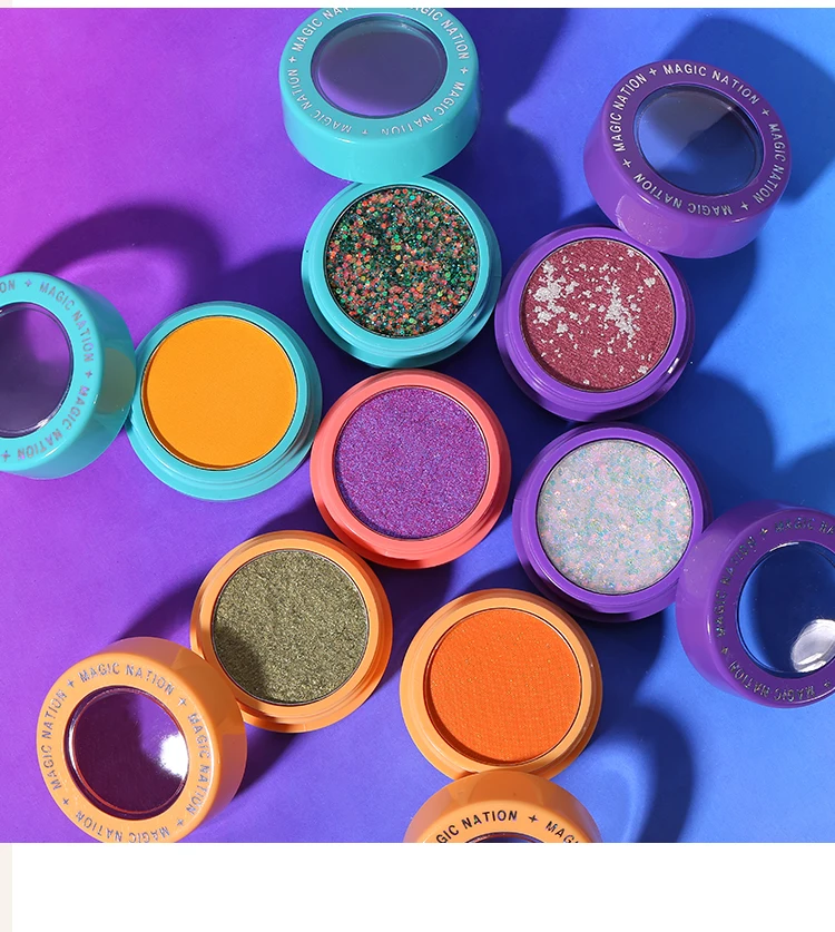 Rainbow Dazzling12 single color Eyeshadow Matte Glitter Shimmer Long lasting Waterproof Pigment Nude Beauty Eyes Makeup