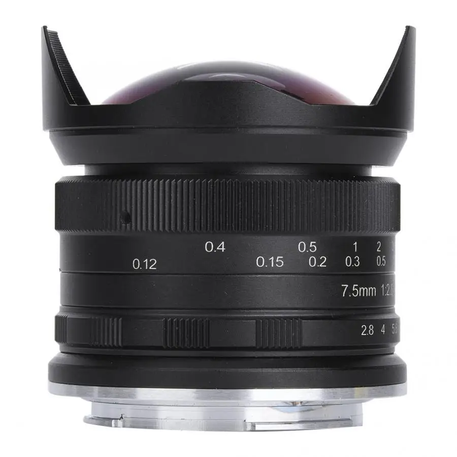 7,5 мм F2.8 Рыбий глаз объектив 180 ° Супер широкоугольный микро Фокус объектив для Canon EOS. M крепление для sony NEX Крепление для Fuji FX Крепление камеры