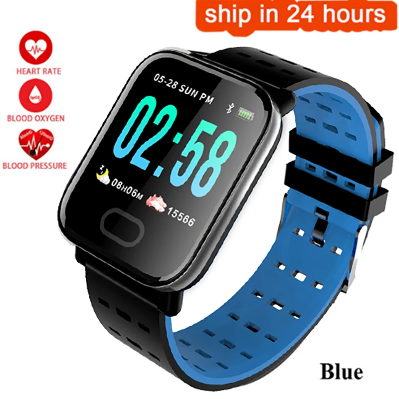 

New Smart watch Heart Rate Monitor Blood Pressure Measure Sport Waterproof SmartWatch Wrist Fitness Tracker for Android IOS A6