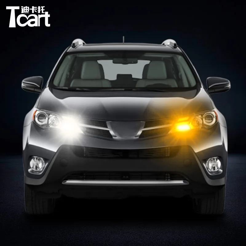 Для toyota rav 4 rav4 дневные ходовые огни сигнал поворота автомобиля Led drl 7440 t20 аксессуары 2013 - Испускаемый цвет: 2013-2015