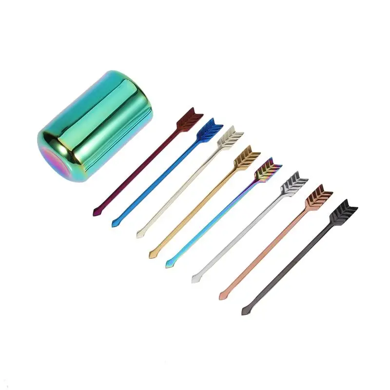 9 шт./компл. вилки для фруктов в форме стрелки из нержавеющей стали креативные Шпажки для фруктов кухонный гаджет кофе мешалка для меда палка для дома