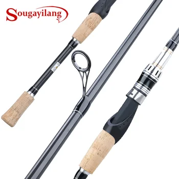 

Sougayilang 2.1M M Action Lure Fishing Rod 4 Section Cork handle Carbon Fiber Pole Spinning/Casting Travel Fishing Rod Pesca