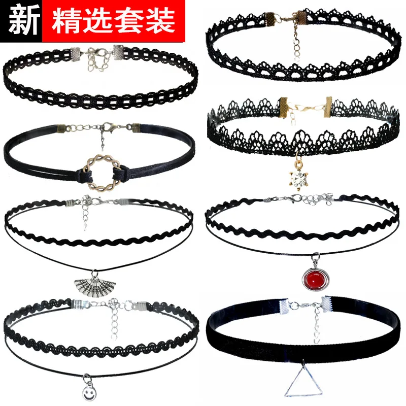 

Necklace Short Students Women's Neck Band Online Celebrity Lace Versatile Black Neck Ring 1.00-9. 99 Yuan Accessories Mixed Mate