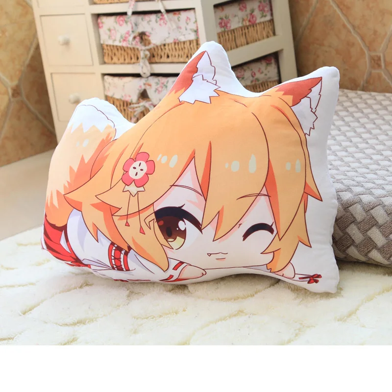 Anime Plush Pillows Sewayaki kitsune no senko-san fox miss tail Double Sided Pillow Cosplay Cartoon Adults Child Unisex Bolster | Игрушки и