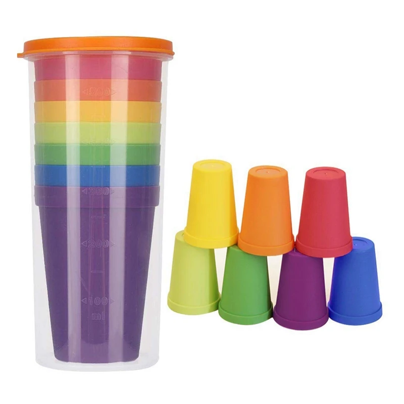 Детские чашки 14 шт пластиковые чашки многоразовые небьющиеся питьевые чашки для детей и малышей портативные для дома, кемпинга, путешествий, вечеринок