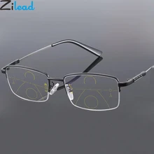 Zilead Смарт Титан прогрессивный Multifocus очки для чтения анти синий свет для мужчин бизнес Prebyopia очки