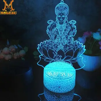 

Molezu Halloween Buddhism5 Pattern 3D Led Night Light Decoration Children Kids Gifts 7 Color Changing Visual Table Lamp