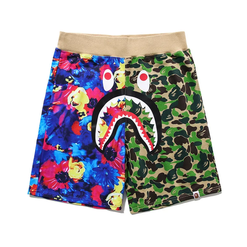 

2019 Summer Camouflage Flowers Color Pure Cotton Pants Trousers Oversize Kanye West Hip Hop Shorts