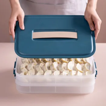 

Refrigerator Food Storage Box Kitchen Accessories Organizer Fresh Box Dumplings Vegetable Egg Holder Stackable Microwave-30