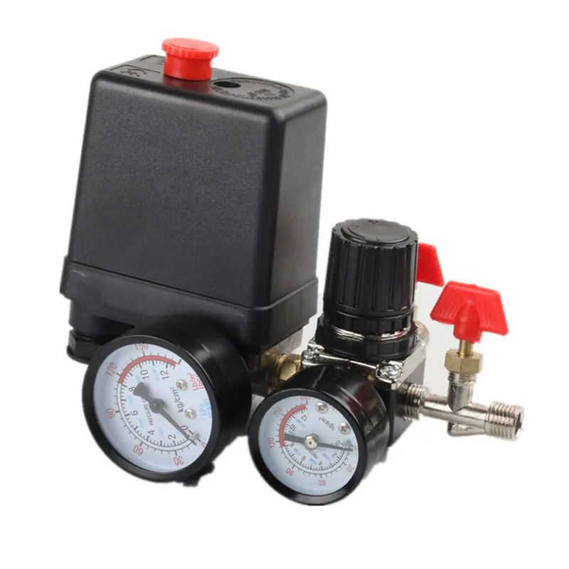 Air Compressor Pressure Switch Control Valve Regulator With Gauges