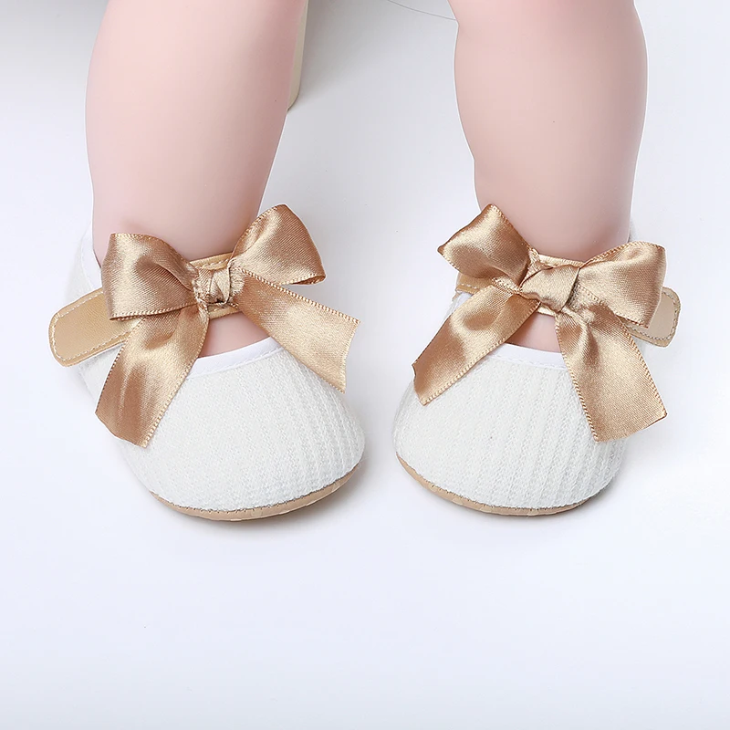 Ma&Baby 0-12M Valentine's Day Baby Girl Red Shoes Spring Autumn Cute Princess Bow Knitted Crib Shoes For Girls