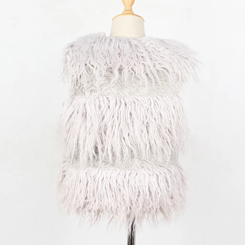 Winter Children Vest Fur Waistcoat Thick Warm Kid Jacket sleeveless Baby Girl Boy Toddler Children Clothing Casual#C