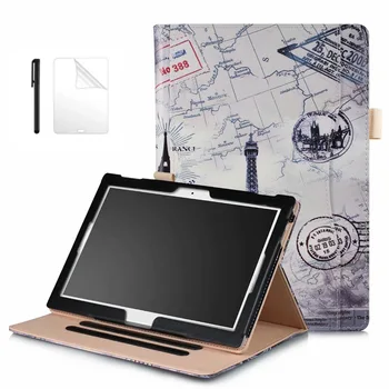 

For Lenovo Tab E10 TB-X104F cover Slim Flip Wallet PU Leather Case for Tab 4 10 TB-X304L Tab 4 10 Plus TB-X704L case +FilmPen