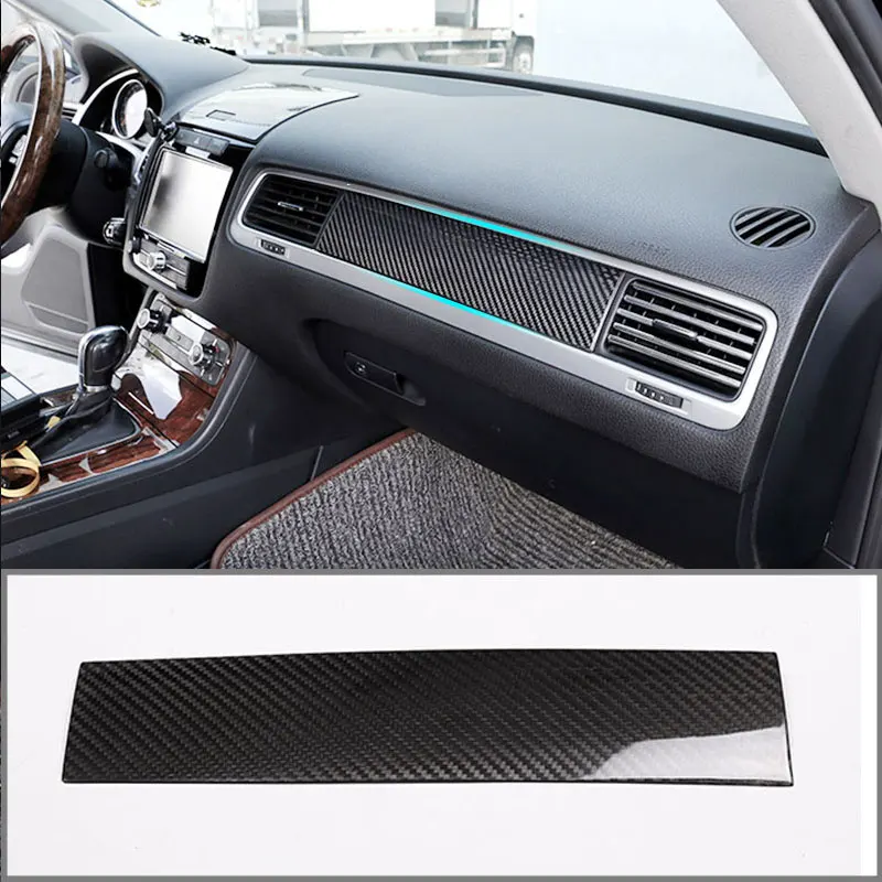 

For Volkswagen Touareg 2011-2018 Real Carbon Fiber Car Passenger Side Box Decoration Cover Trim Accessories