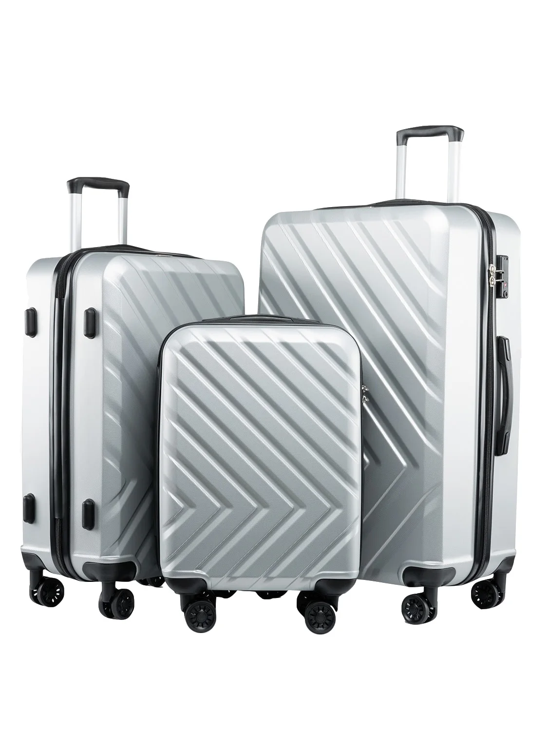 Seanshow АБС багажные комплекты жесткий Спиннер розовый легкий прочный Спиннер чемодан 18,5-24-28in