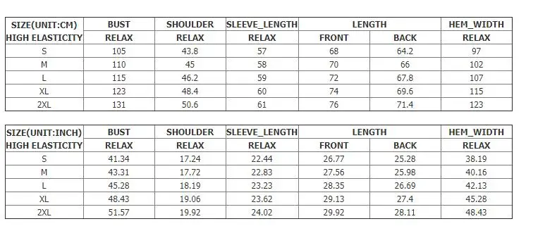 size chart