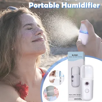 

Facial Humidifier 2020 Home USB Portable Nano Spray Bedroom Home Office Mini Humidifier Fogger Mist Maker with LED Night Lamp