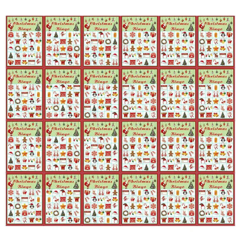 Christmas Bingo For Kids 24 PCS Winter Holiday Fun Supplies Cards For 24  Players Superior Christmas Tree Snowman Gingerbread Ma|Card Games| -  AliExpress