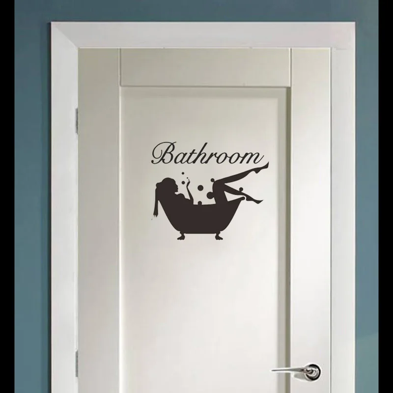 Bathroom Sign Wall Stickers bathroom door Post Bathing Girl decal waterproof vinyl creative home decoration accessories G872 Bathroom Sign Wall Stickers bathroom door Post Bathing Girl decal waterproof vinyl creative home decoration accessories G872