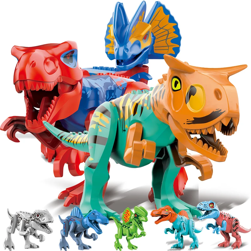 

Jurassic Dinosaurio Building Blocks Dinosaur Toys Electric Dinosaurios World Figures Bricks Kid Assemble Block Toys For Children