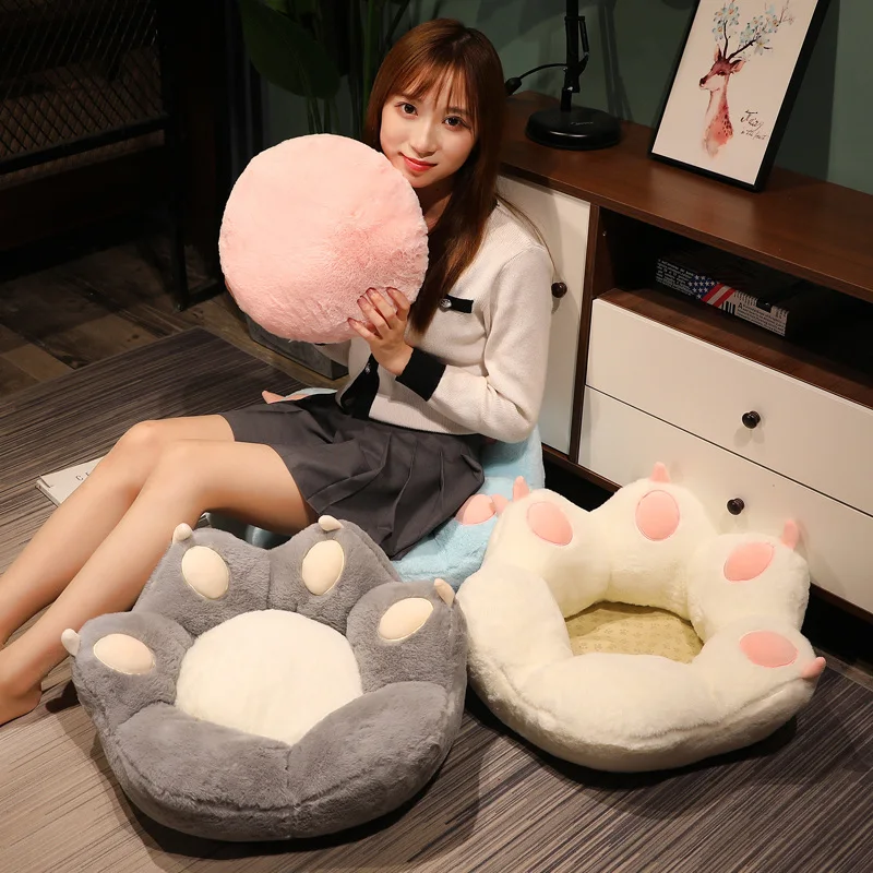 

Cat Paw Shaped Pillow Tatami Seat Cushion Stuffed Cute Paw Throw Pillow Floor Mat Winter Home Office Chair Cushion Home Decor