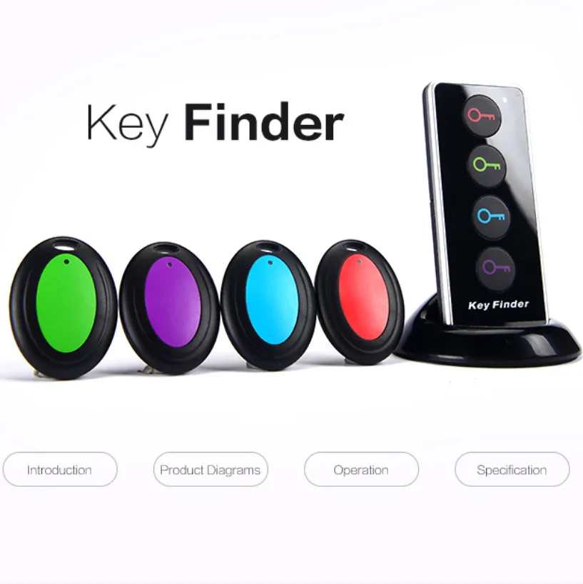 

Wireless Key Finder RF Item Locator Tracker Wireless Locator Pet Wallet Anti-lost Key Finder Support 1 Transmitter + 4 Receiver