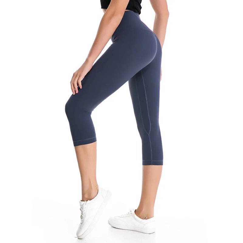 Women Sports Crop Running Active Lounge Jogger Capris with side pockets Naked Feeling Leggings 4-way stretch with good quality Women Sports Crop Running Active Lounge Jogger Capris with side pockets Naked Feeling Leggings 4-way stretch with good quality