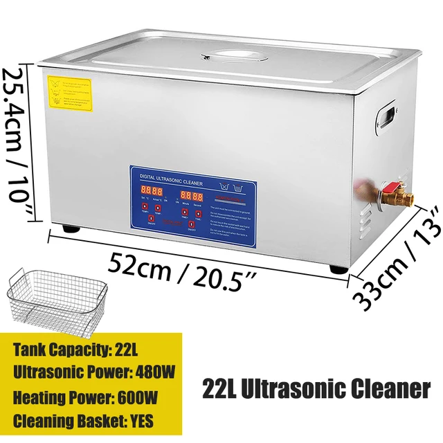 VEVOR 1.3L 2L 3L 6L 10L 15L 22L 30L Ultrasonic Cleaner Lave-Dishes Portable Washing Machine Diswasher Ultrasound Home Appliances 22L