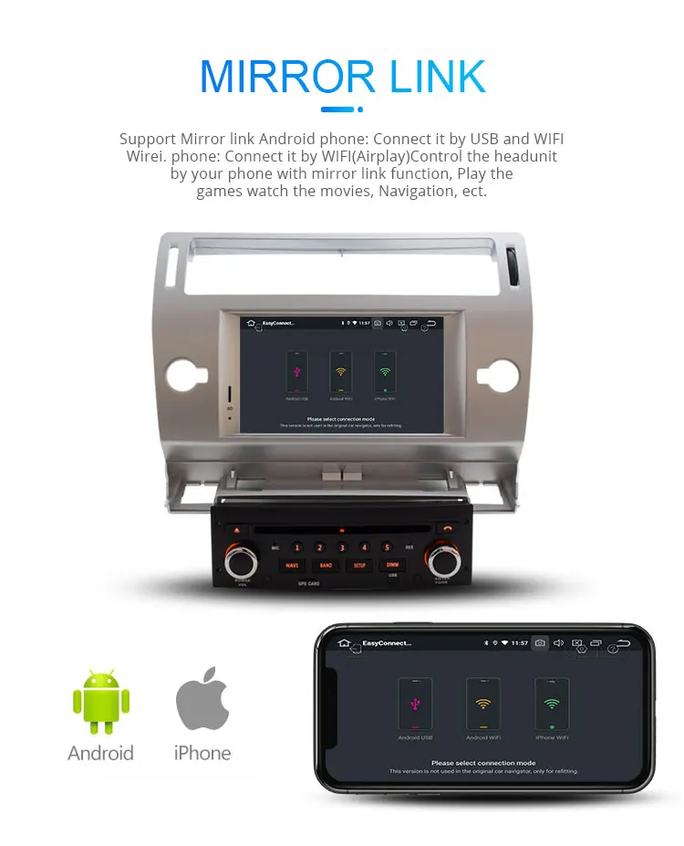 Top LJHANG Android 9.0 Car Radio DVD Player For Citroen C4 Quatre Triumph 2004-2012 Multimedia Auto Stereo GPS WIFI IPS 8 Core USB 6