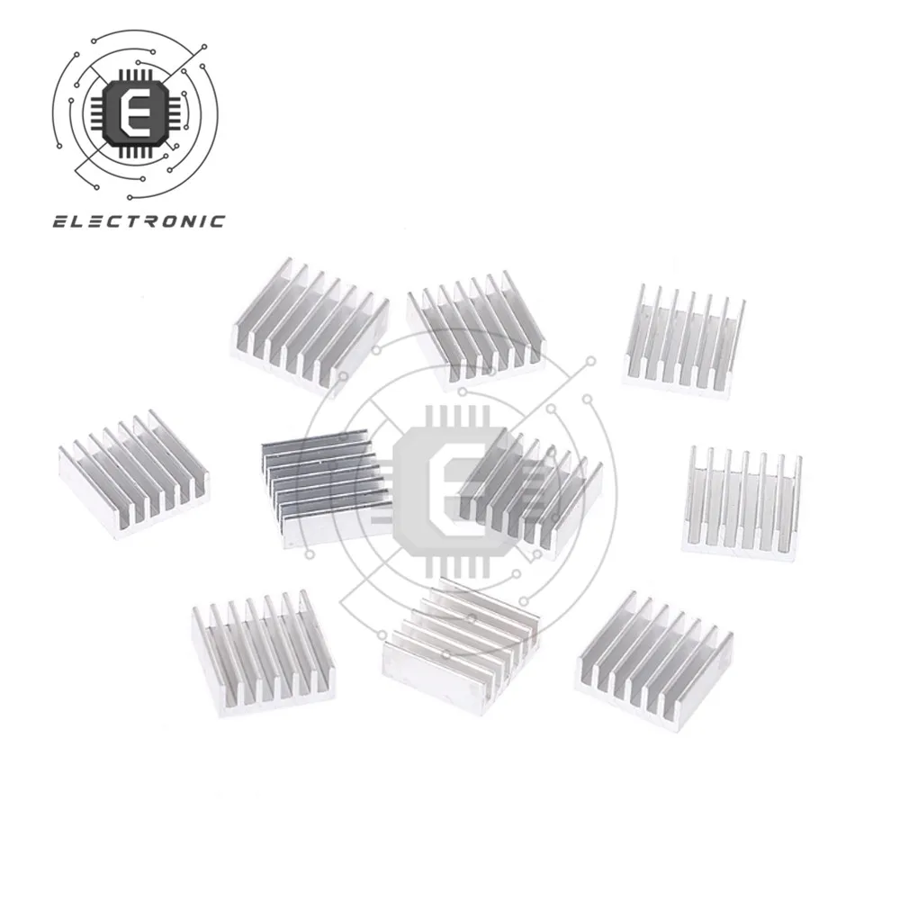 Aluminum Heat Sink 10PCS/Lot Aluminum Computer Cooler Radiator Heat Sink Memory Chip IC 14x14x6mm For Various Pi Heat Dissipation