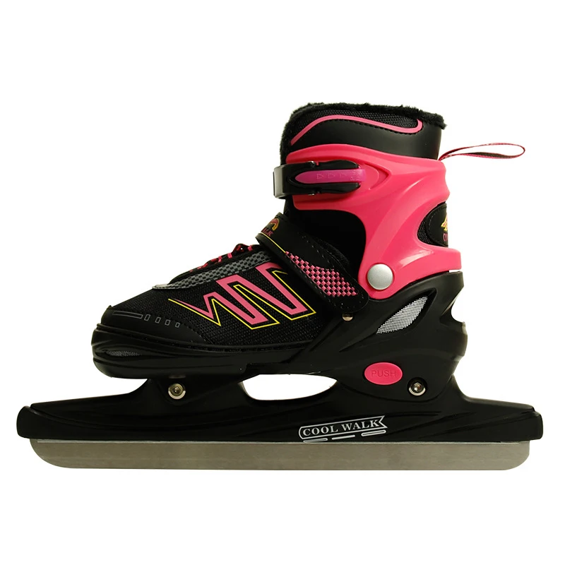 1 пара, зимние, для взрослых, профессиональные, тепловые, утолщенные, можно регулировать скорость катания на коньках, обувь для катания на коньках, теплая, удобная для начинающих - Цвет: StyleA Pink EU35-38