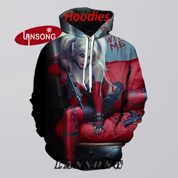 

3d Print Batman Harley Quinn Men Hoodie Harajuku Funny Sweashirts/pants Jacket Men Short Home Clothes Men Hip Hop Streetwears