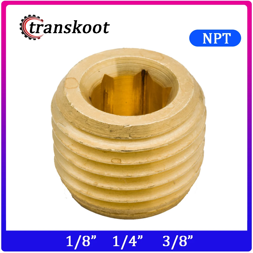 Transkoot 5 шт. латунный фитинг для шланга медный потайной шестигранный носок с