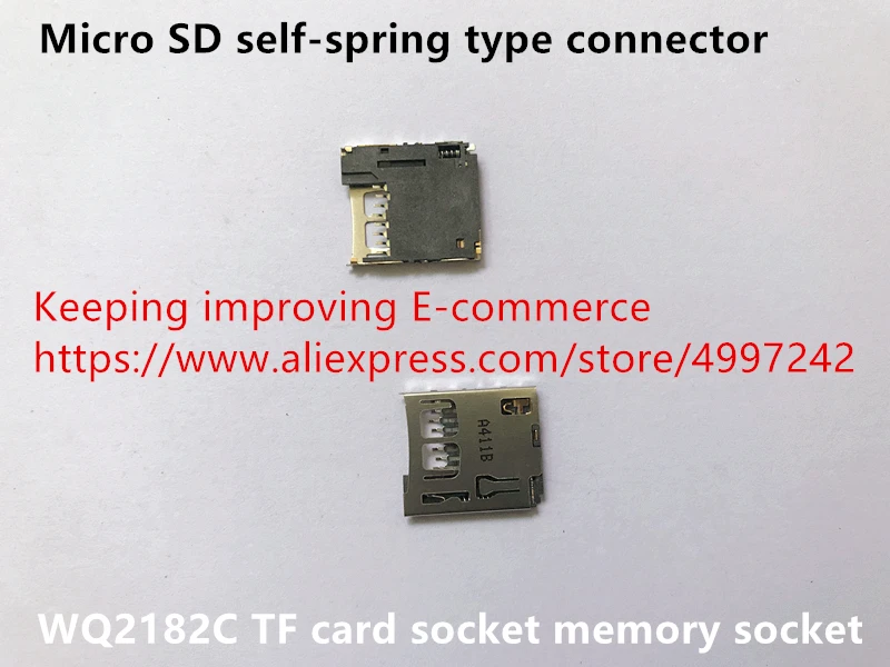 Оригинальный новый 100% разъем WQ2182C TF карты гнездо памяти micro SD самовсасывающий |